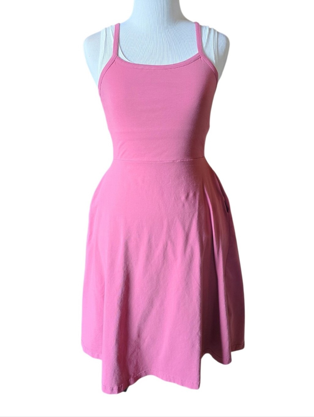 Pact Women's Organic Cotton Fit & Flare Mini Dress Short Mauve Pink Size XS